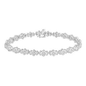 1 CT TW Diamond Tennis Bracelet in Sterling Silver