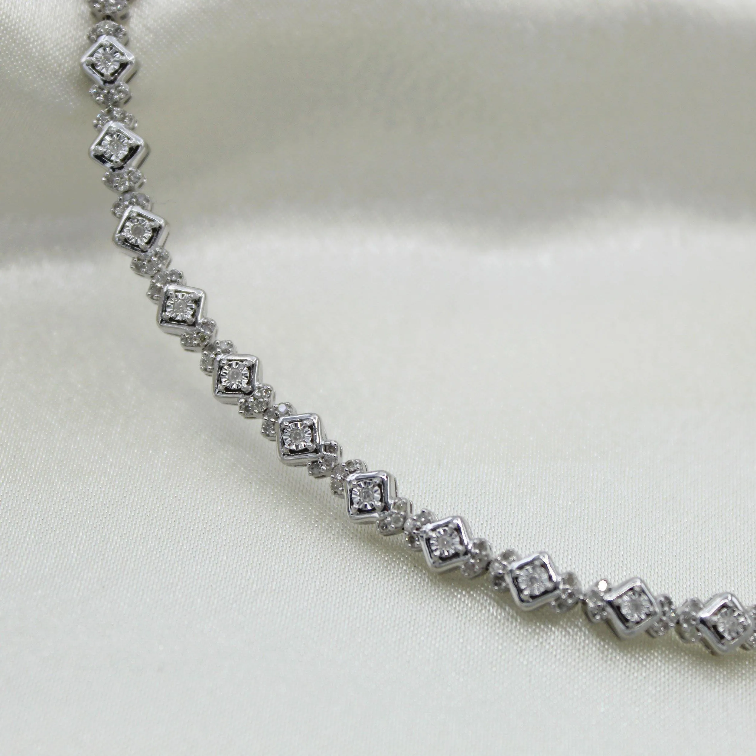 1 CT TW Diamond Tennis Bracelet in Sterling Silver