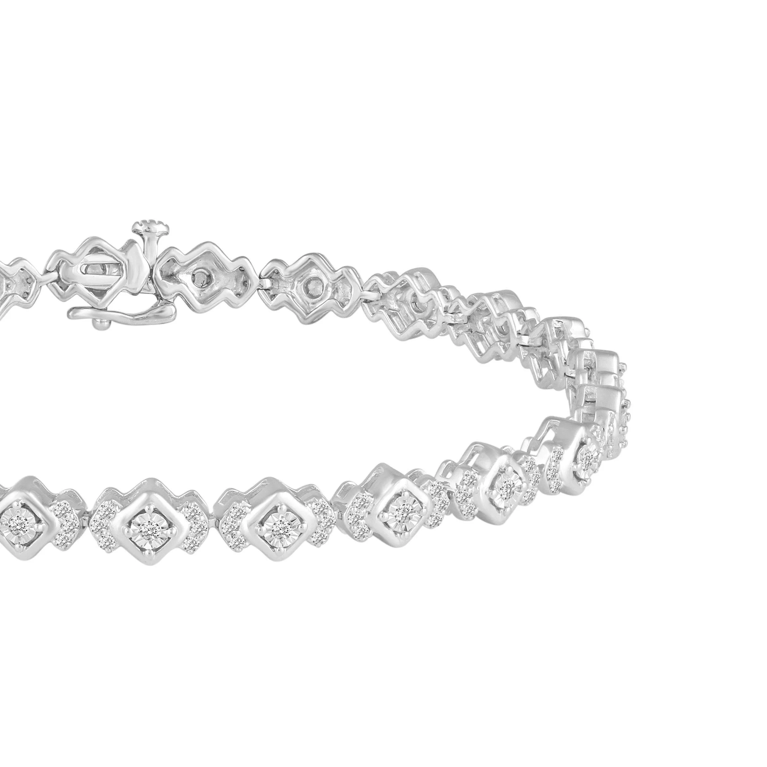 1 CT TW Diamond Tennis Bracelet in Sterling Silver