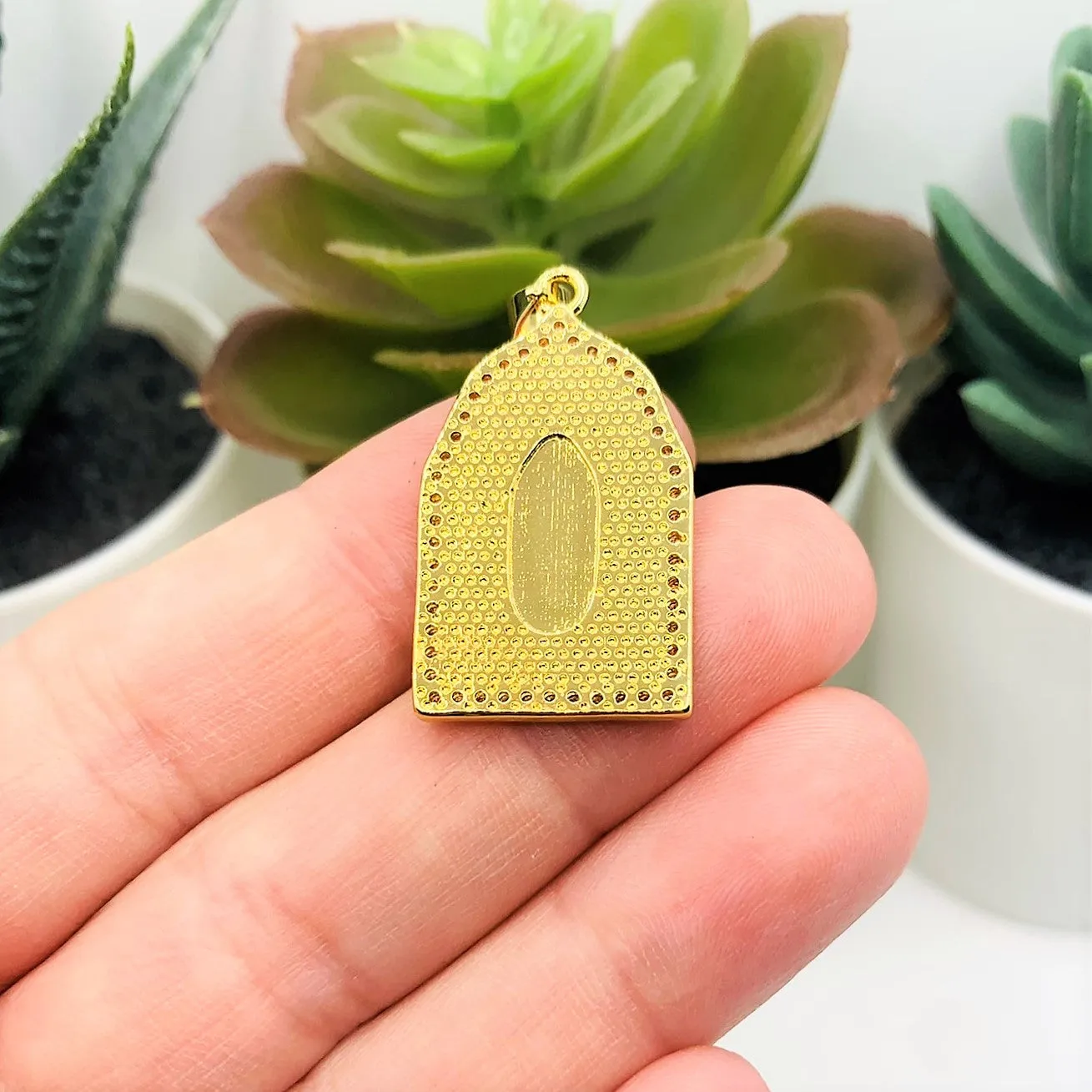 1 or 4 Pieces: Gold Plated Jesus Pendant with Micro Pave