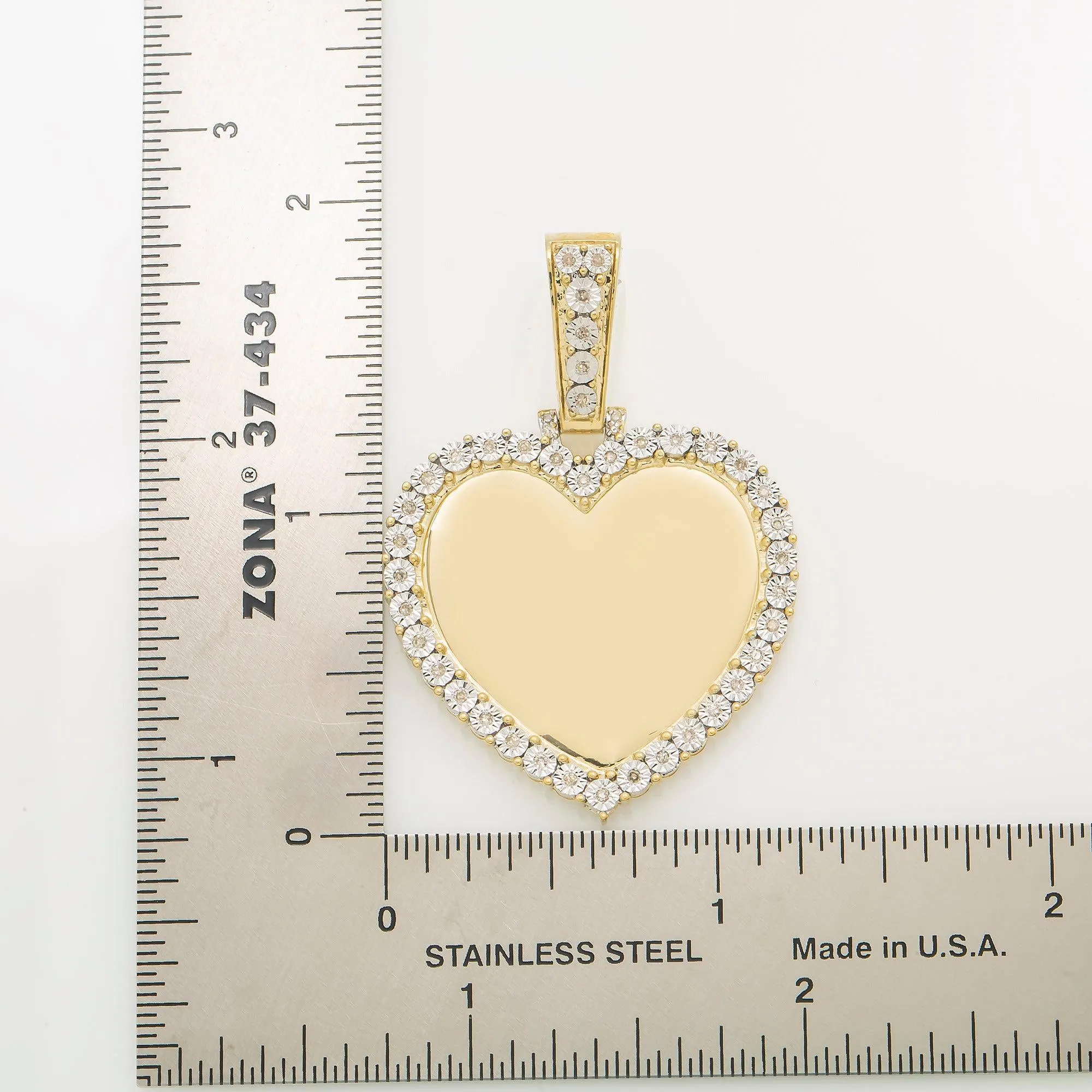 10K GOLD DIAMOND HEART PICTURE PENDANT 0.23 CT