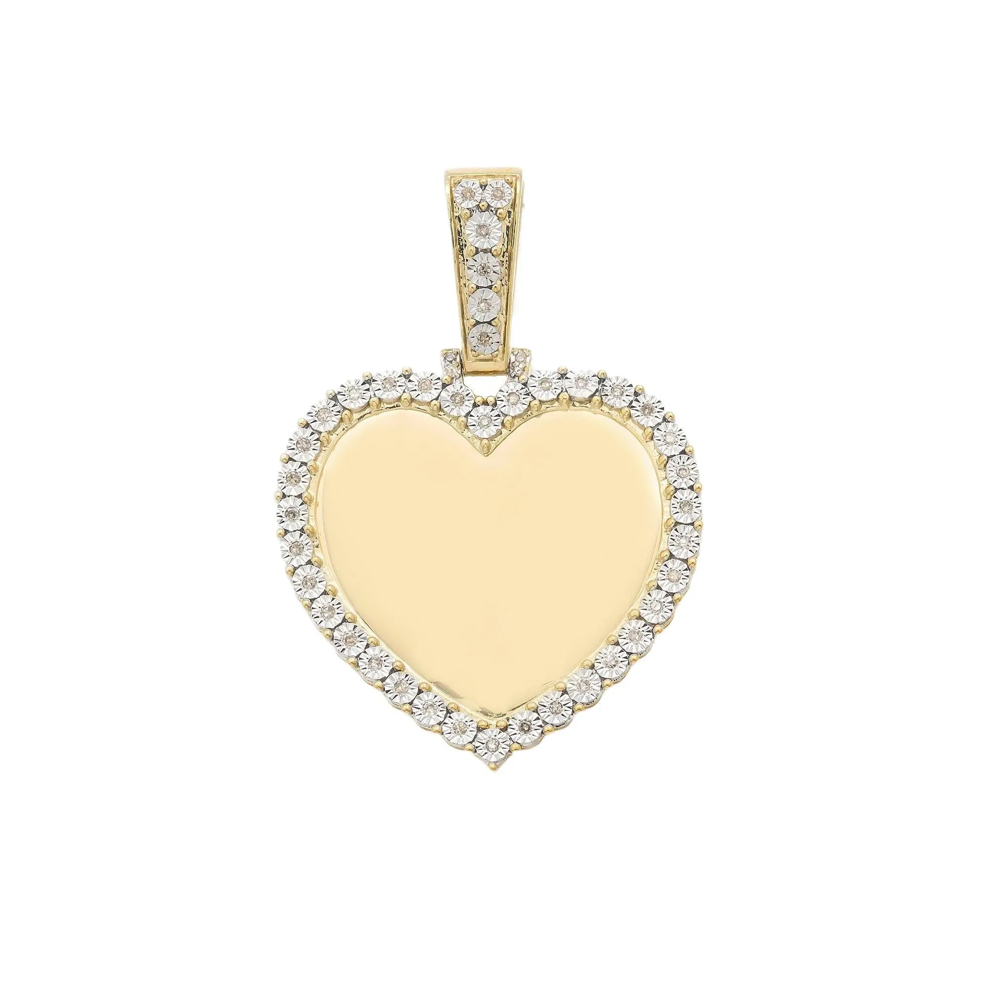 10K GOLD DIAMOND HEART PICTURE PENDANT 0.23 CT