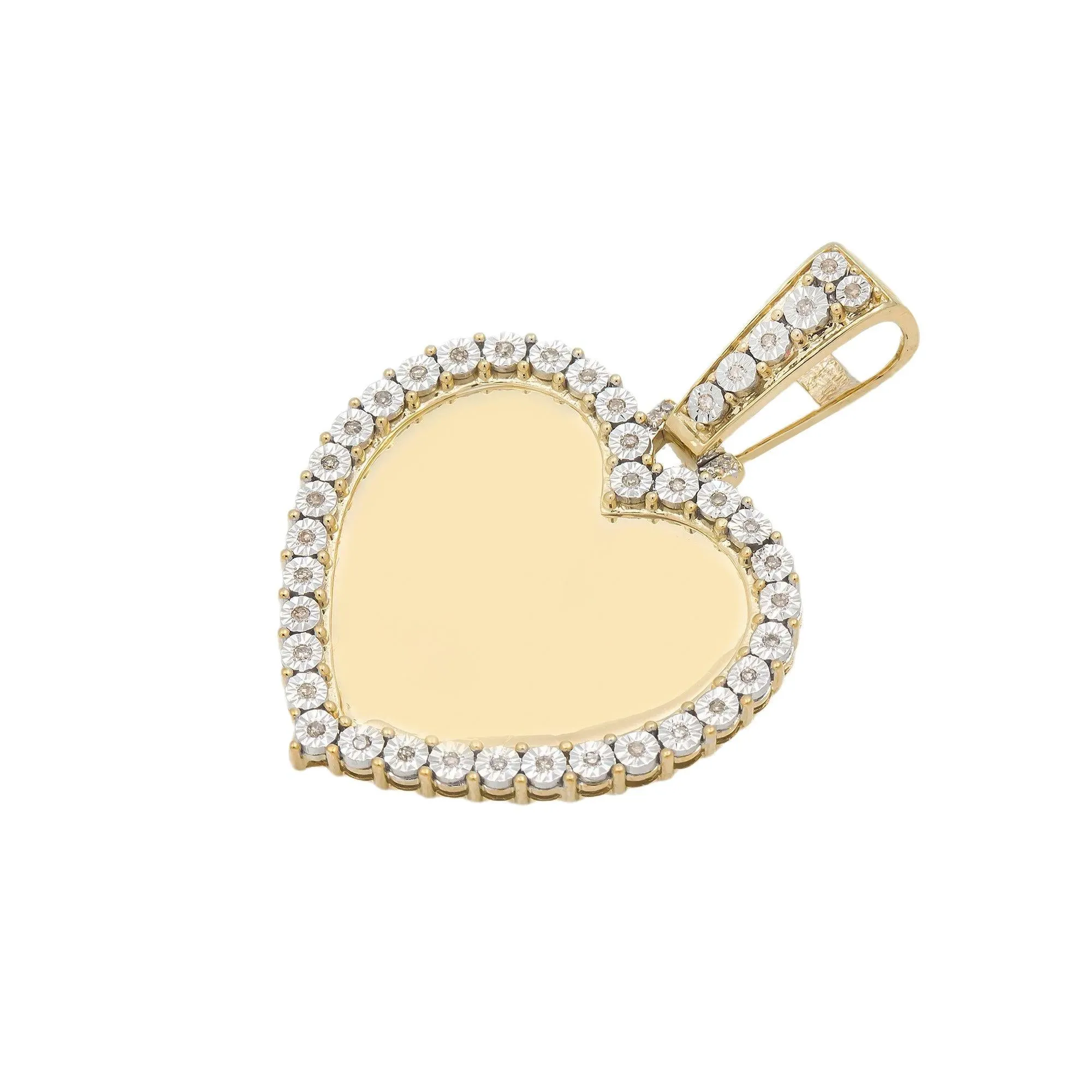 10K GOLD DIAMOND HEART PICTURE PENDANT 0.23 CT