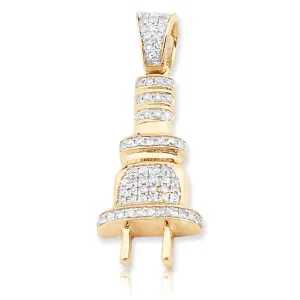 10KY 0.25CTW DIAMOND PLUG PENDANT