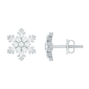 1/2 CT Moissanite Cluster Snowflake Stud Earrings