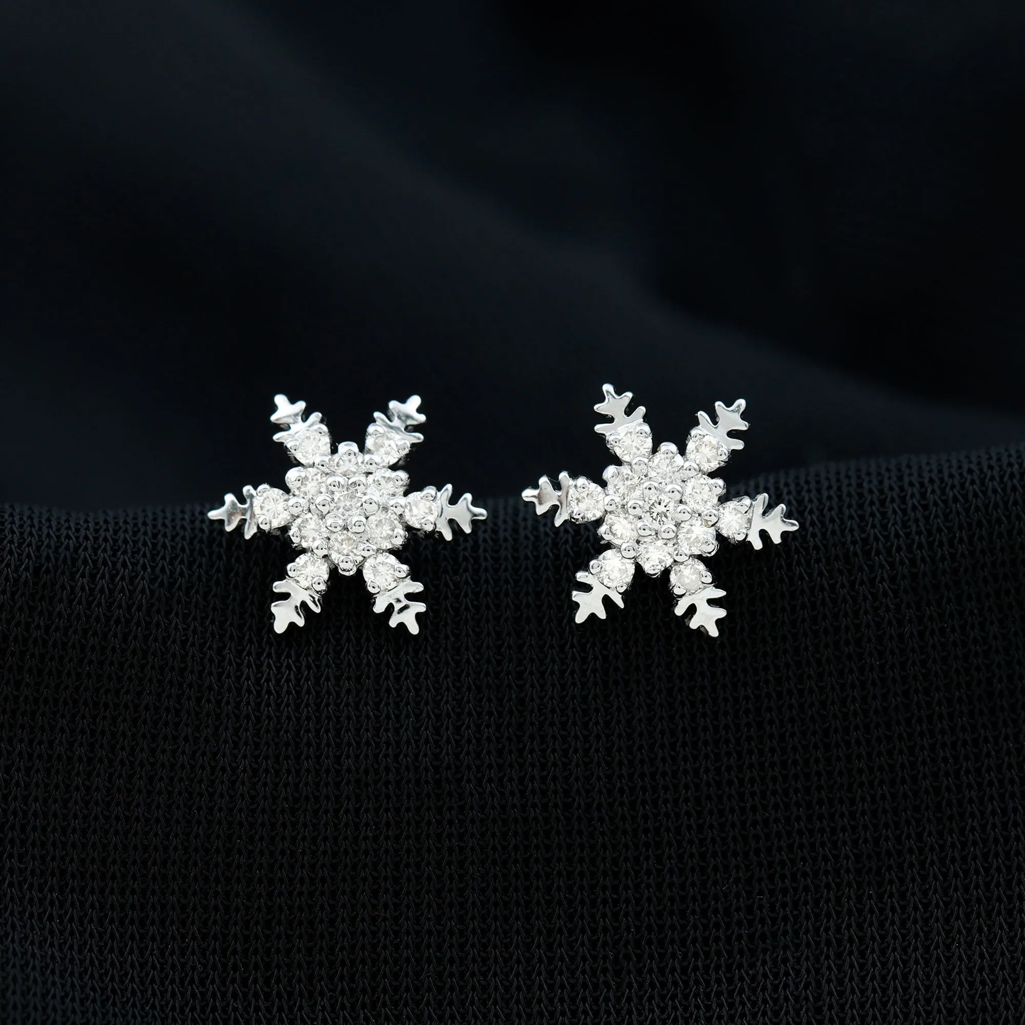 1/2 CT Moissanite Cluster Snowflake Stud Earrings