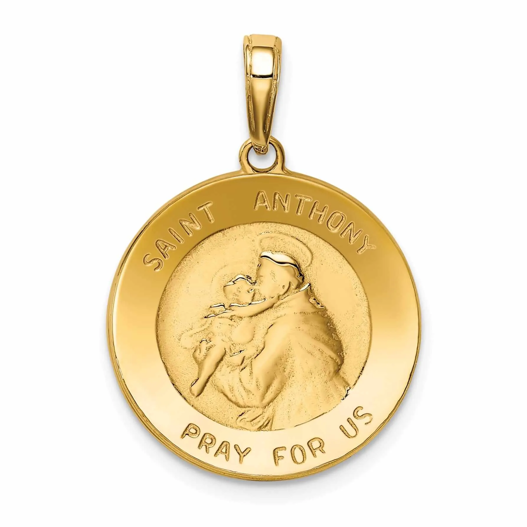 14 Yellow Gold Saint Anthony Small Round Medal