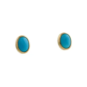 14K Gold Sleeping Beauty Turquoise Studs