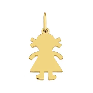 14K Yellow Gold Girl Pendant