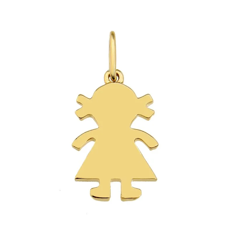 14K Yellow Gold Girl Pendant