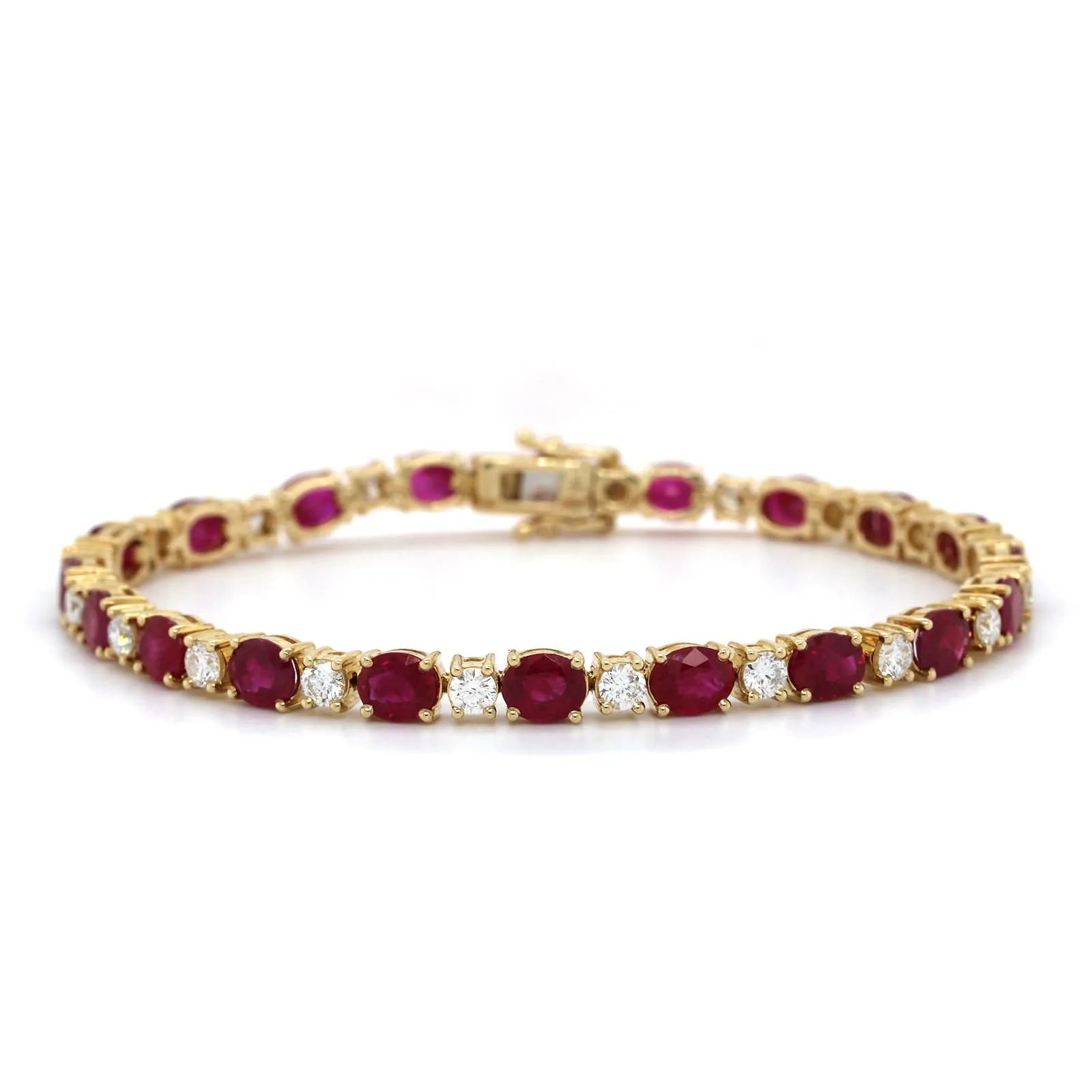 14K Yellow Gold Ruby and Diamond Bracelet