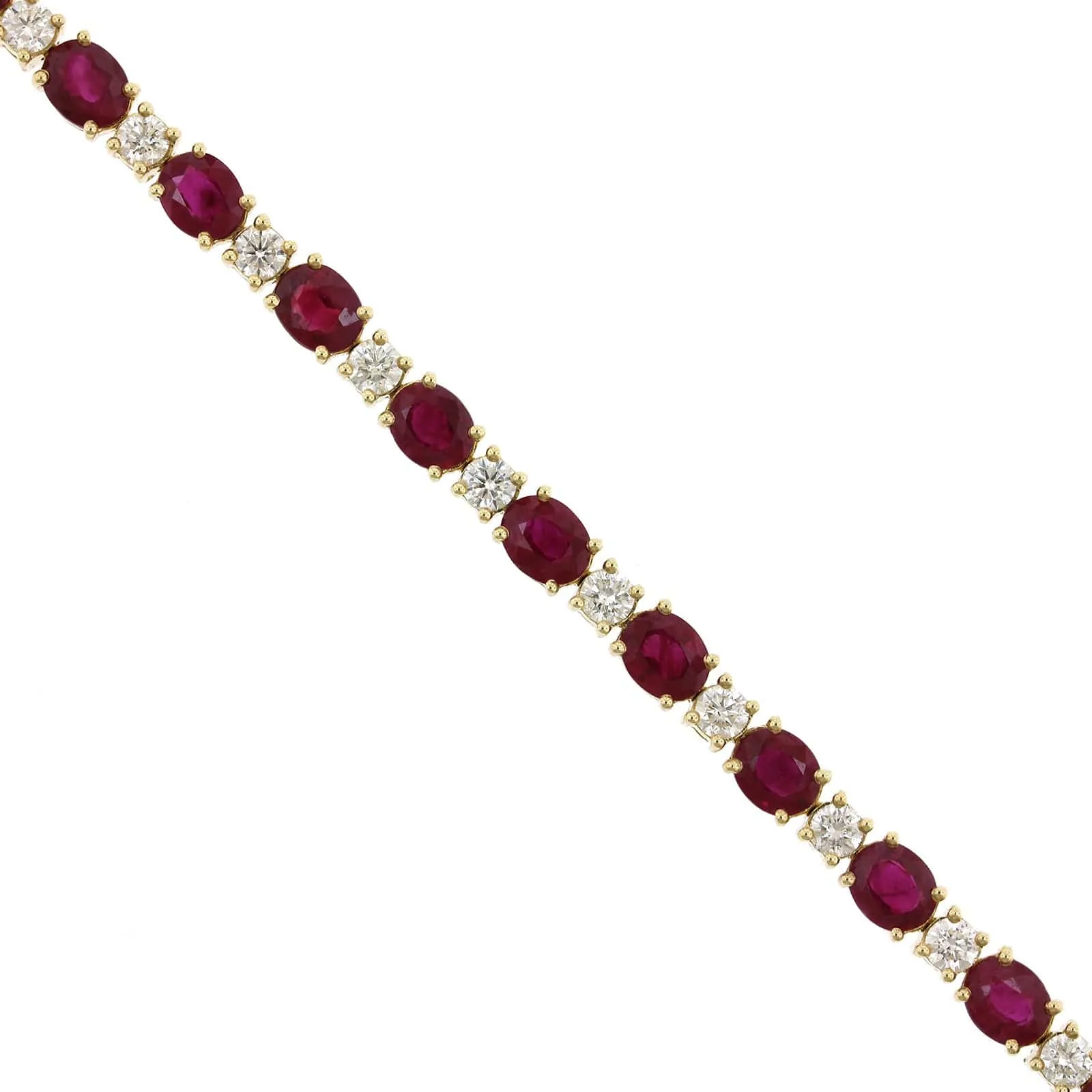 14K Yellow Gold Ruby and Diamond Bracelet