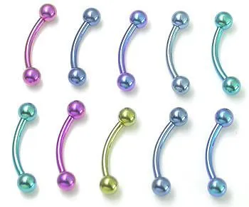 16g Titanium Bent Barbell with Titanium Balls