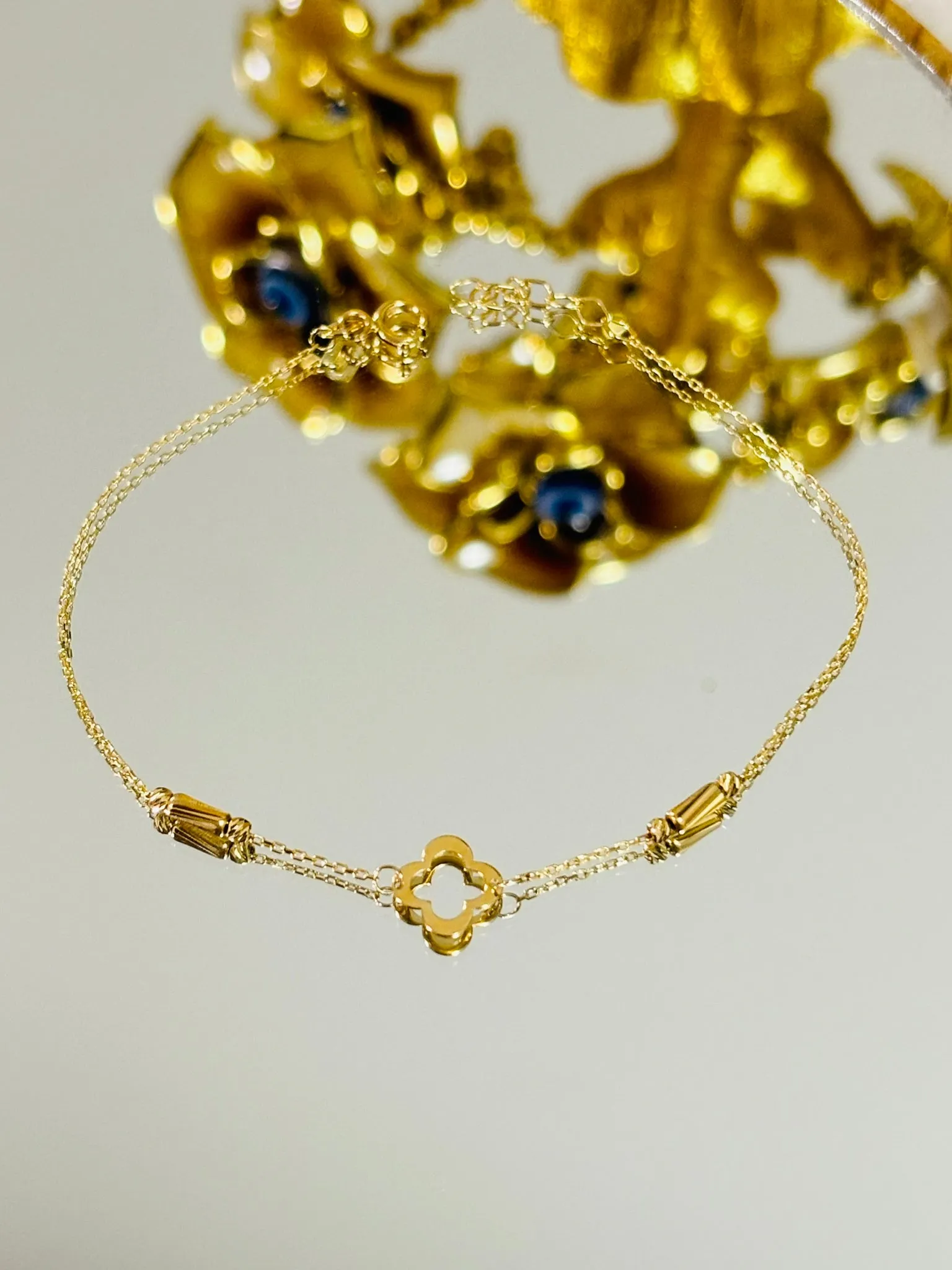 18K Gold Clover Bracelet