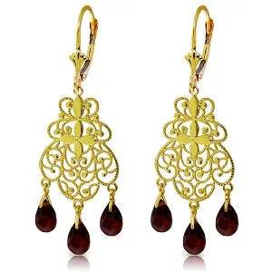 3.75 Carat 14K Solid Yellow Gold Mystere Garnet Earrings