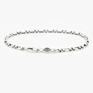 3mm "Gravity" Sterling Silver Chain Link Bracelet