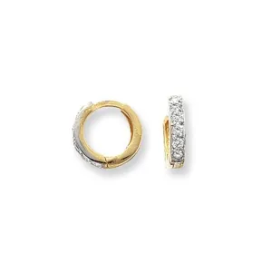 9CT Yellow Gold Zirconia Hinged Earrings ER028