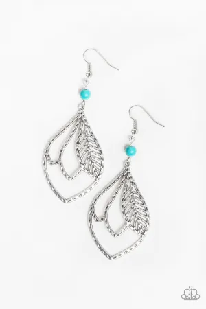 Absolutely Airborne Blue Paparazzi Earrings