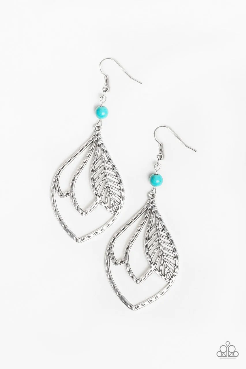 Absolutely Airborne Blue Paparazzi Earrings