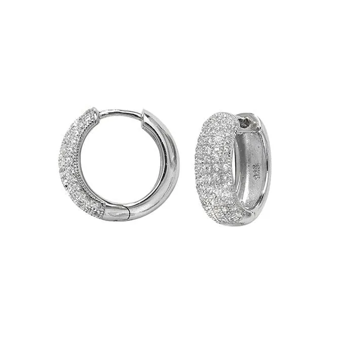 Acotis Silver Earrings Hinged Zirconia G51067