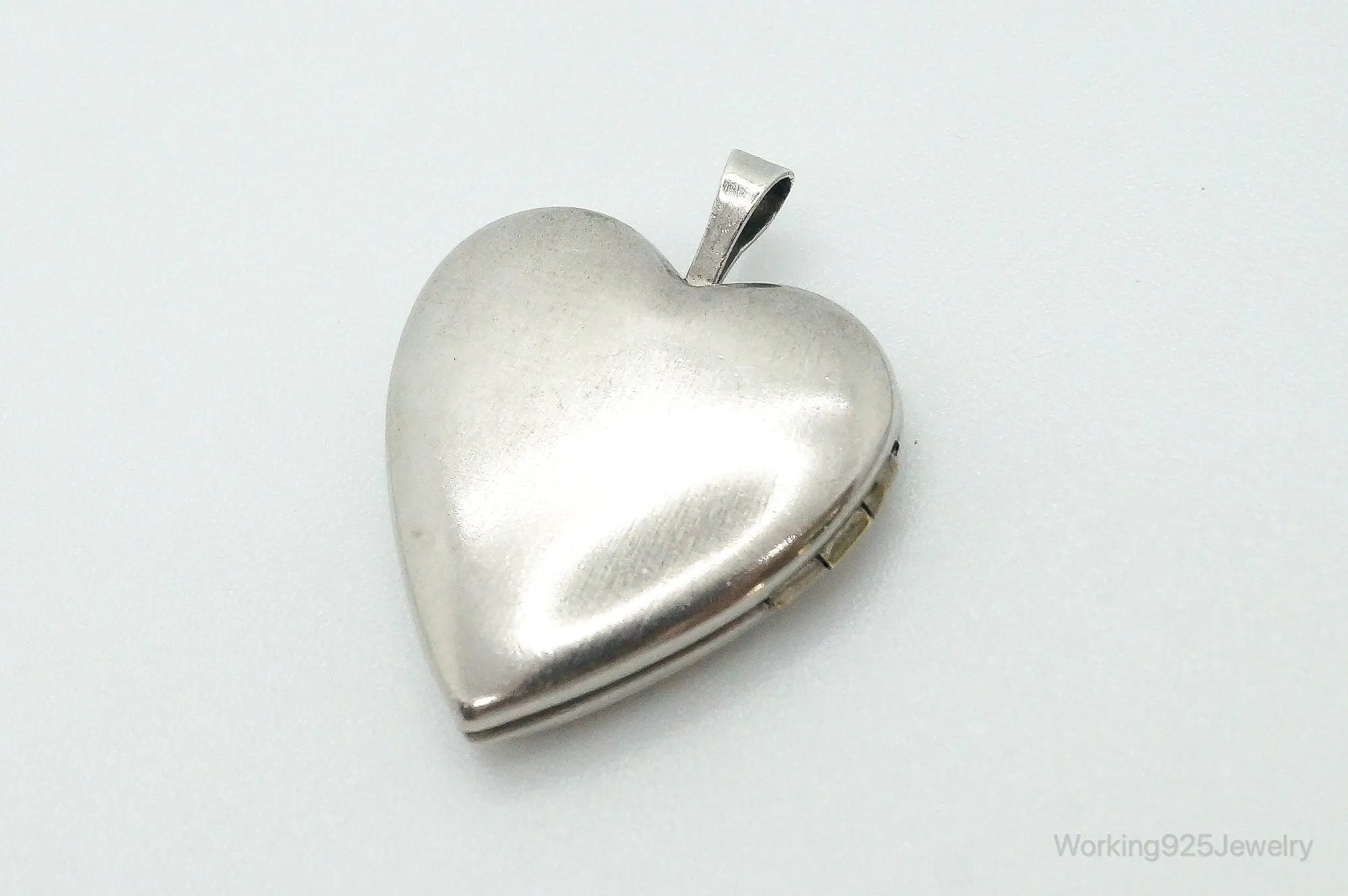 Antique Sterling Silver Secret Picture Heart Locket Pendant