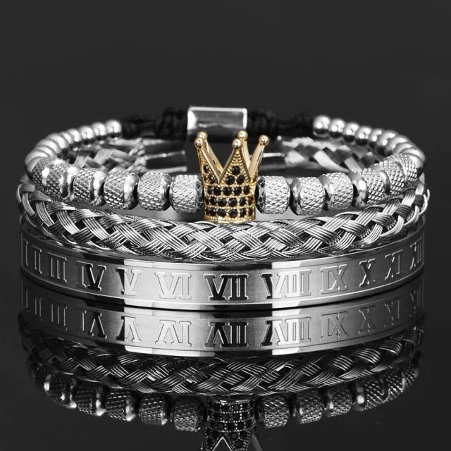 Antonios Crown Bracelet Set Men