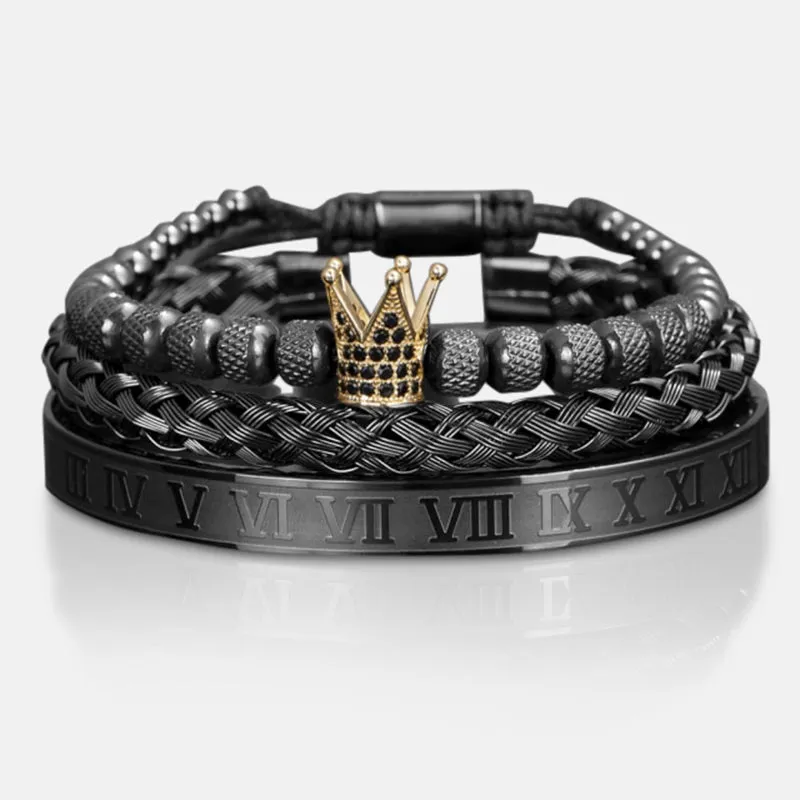 Antonios Crown Bracelet Set Men