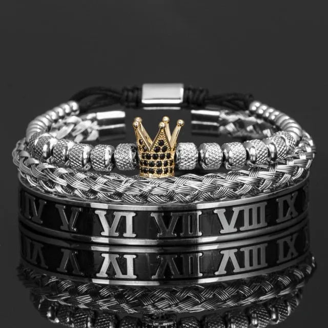 Antonios Crown Bracelet Set Men