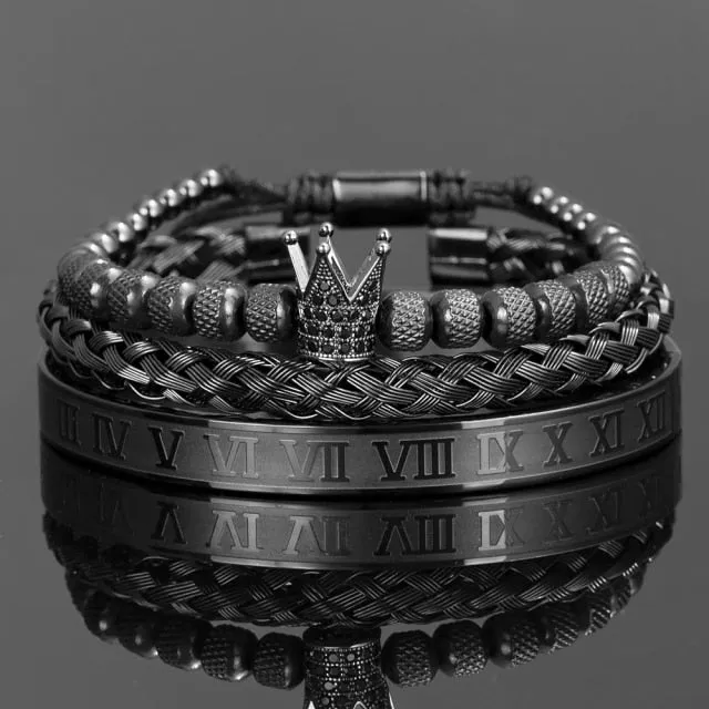 Antonios Crown Bracelet Set Men