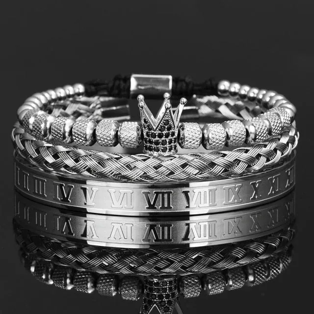 Antonios Crown Bracelet Set Men