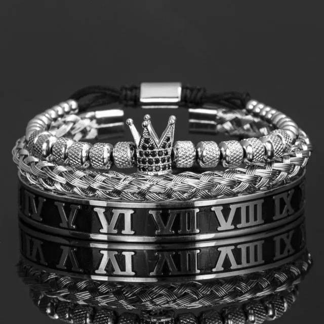 Antonios Crown Bracelet Set Men