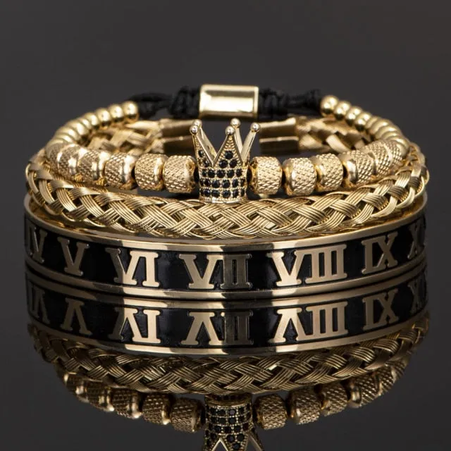 Antonios Crown Bracelet Set Men