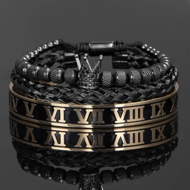 Antonios Crown Bracelet Set Men