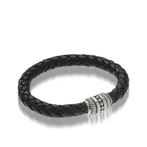 Apollo Black Leather Bracelet