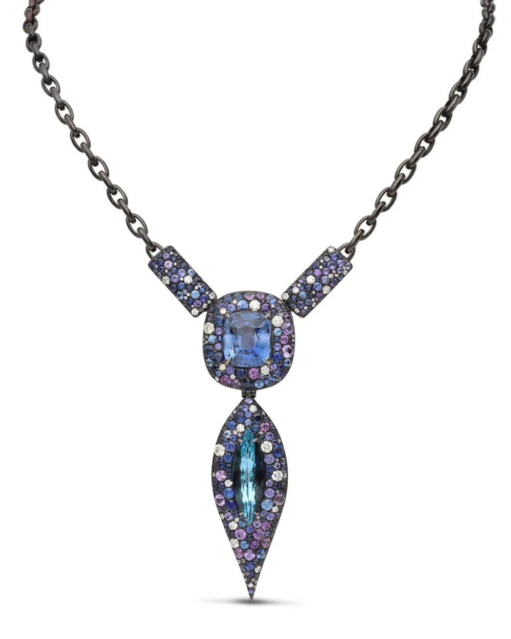 Aquamarine and Sapphire Necklace