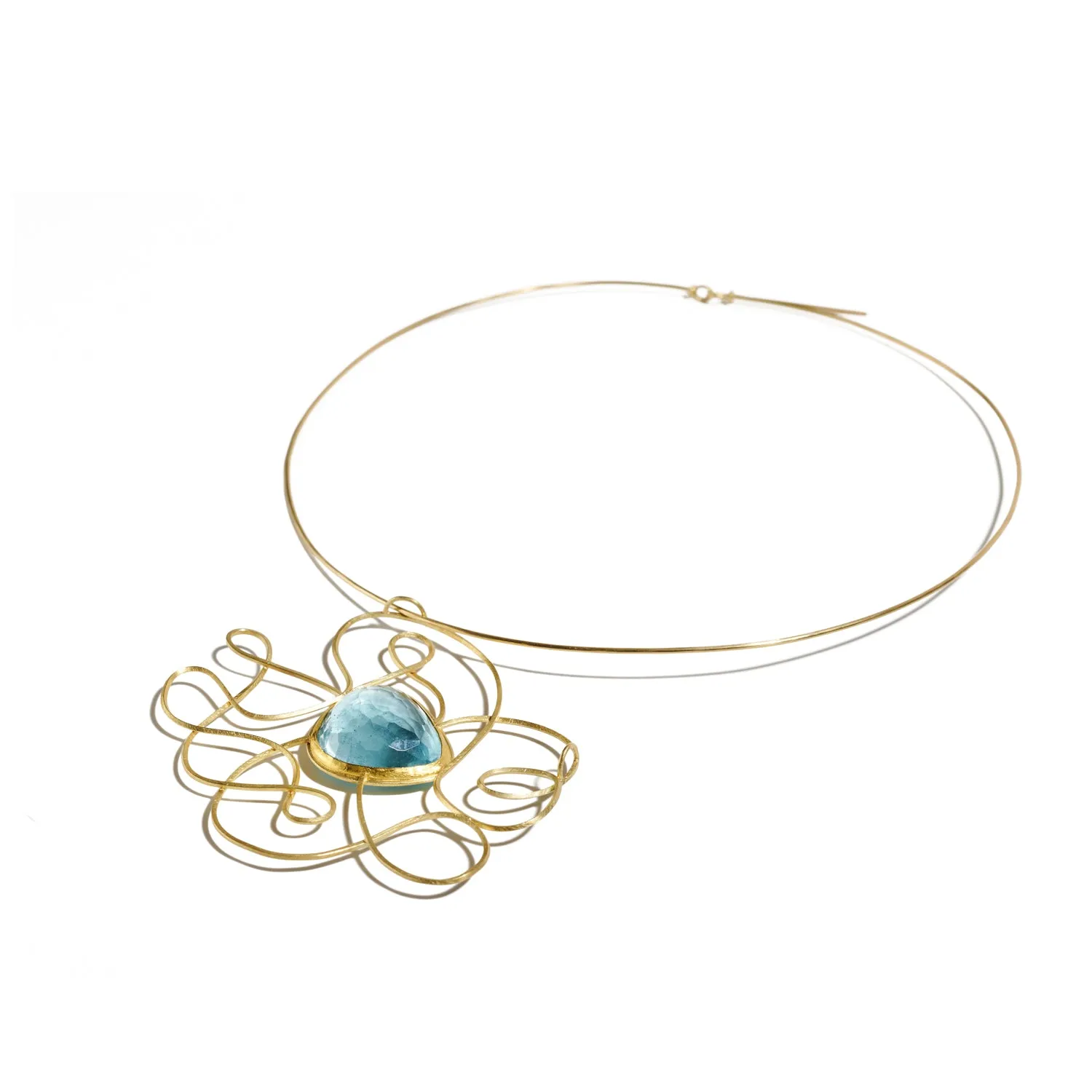 Aquamarine Wire Necklace