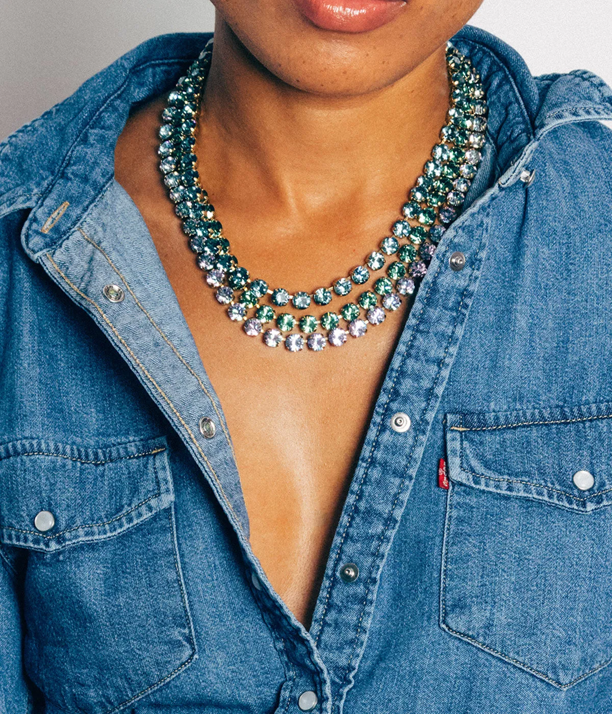 Arista Slider Necklace in Emerald