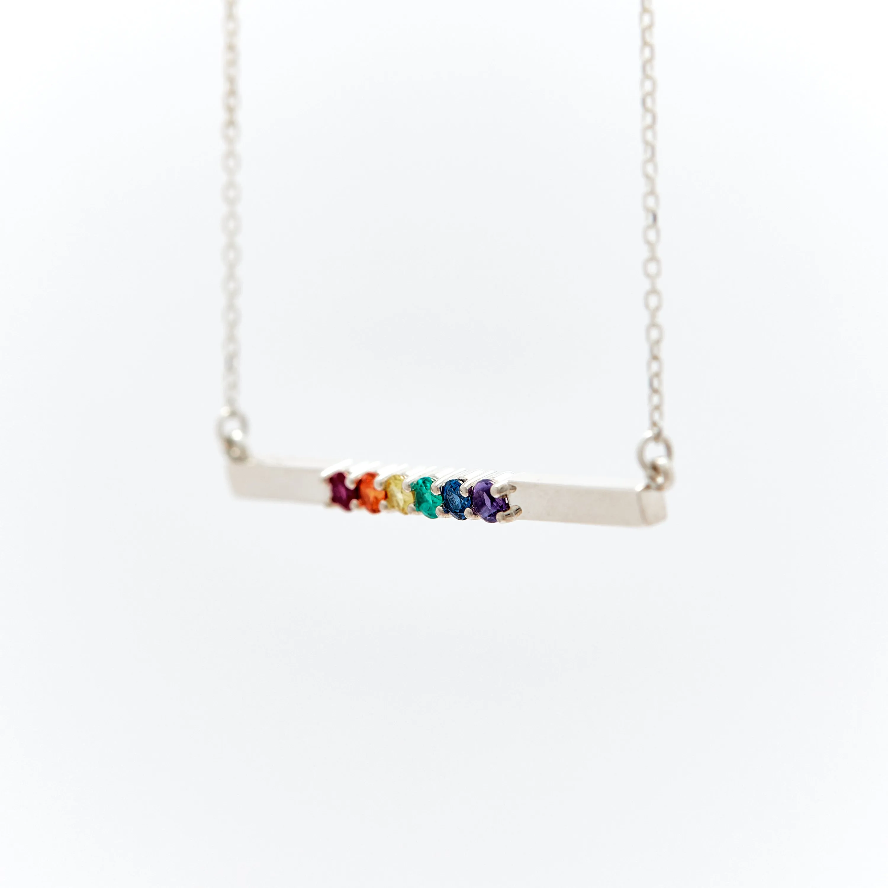 Aspen Rainbow Unity bar necklace