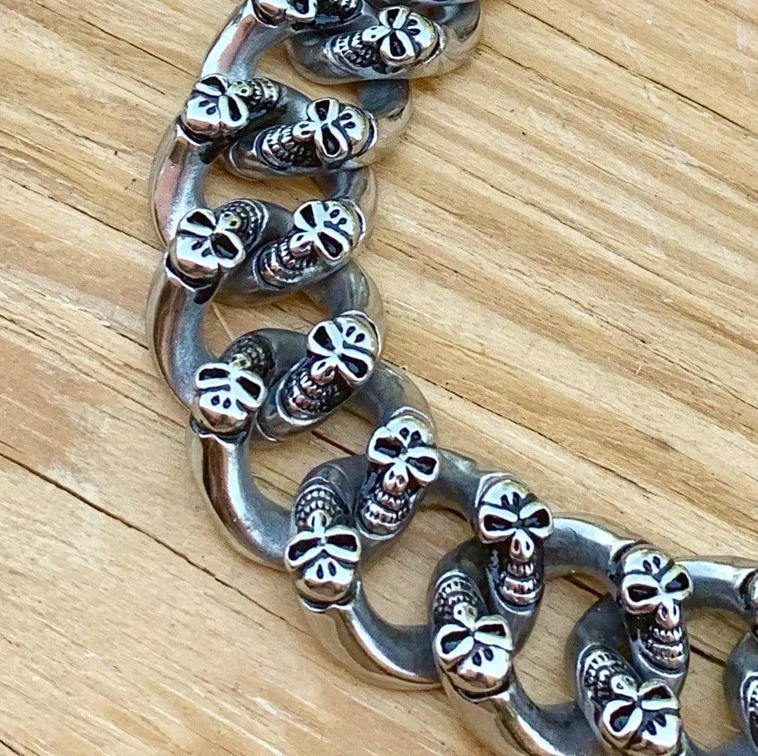 Bagger Bracelet - Skull ChainGang - Custom - 7/8" Wide - B33