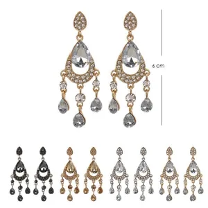 Basic Tone Tear Drop Dangle Earrings 2036 (12 units)