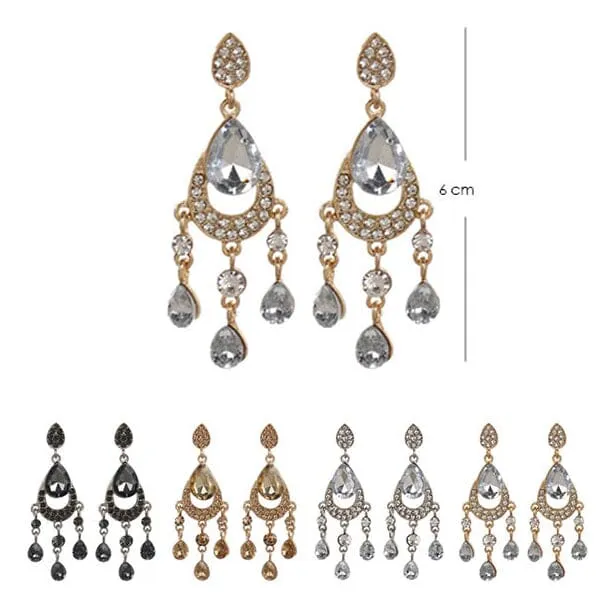 Basic Tone Tear Drop Dangle Earrings 2036 (12 units)