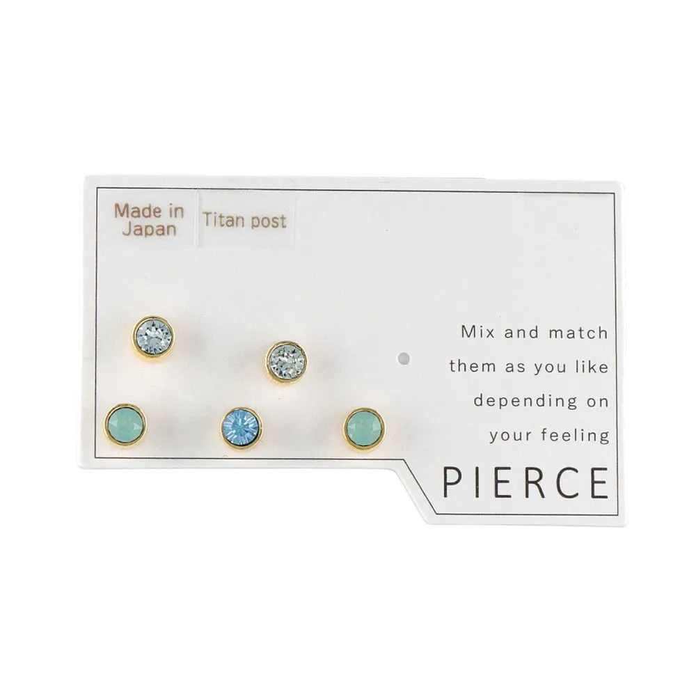 Bezel Stud Earring Set