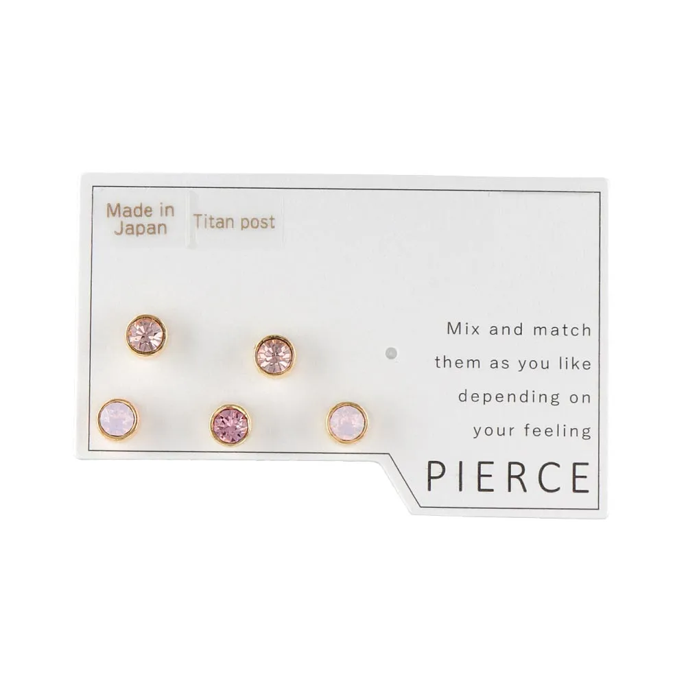 Bezel Stud Earring Set