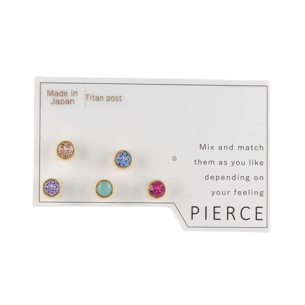 Bezel Stud Earring Set