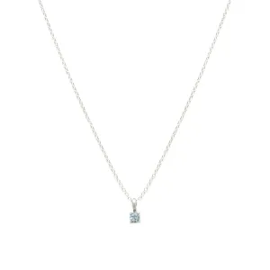 Birthstone Necklace | Silver & Aquamarine