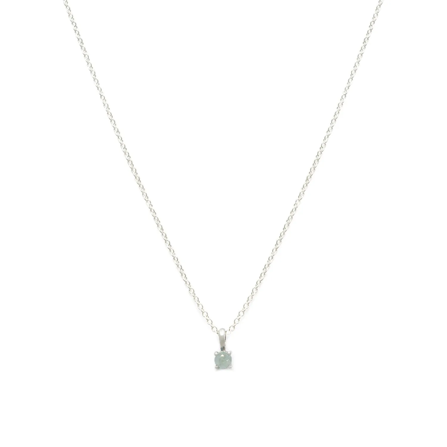 Birthstone Necklace | Silver & Aquamarine