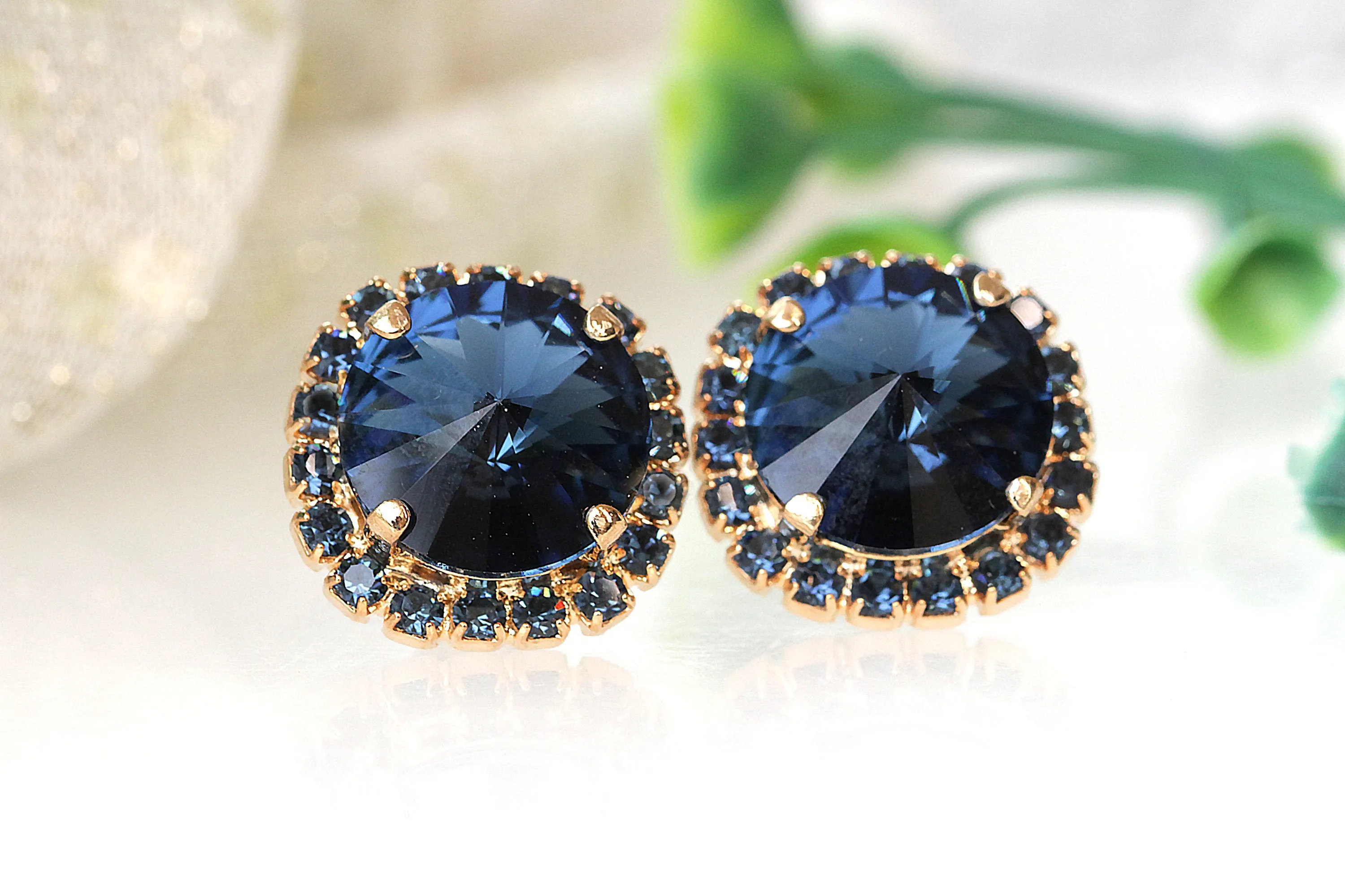 BLUE NAVY Clip On EARRINGS