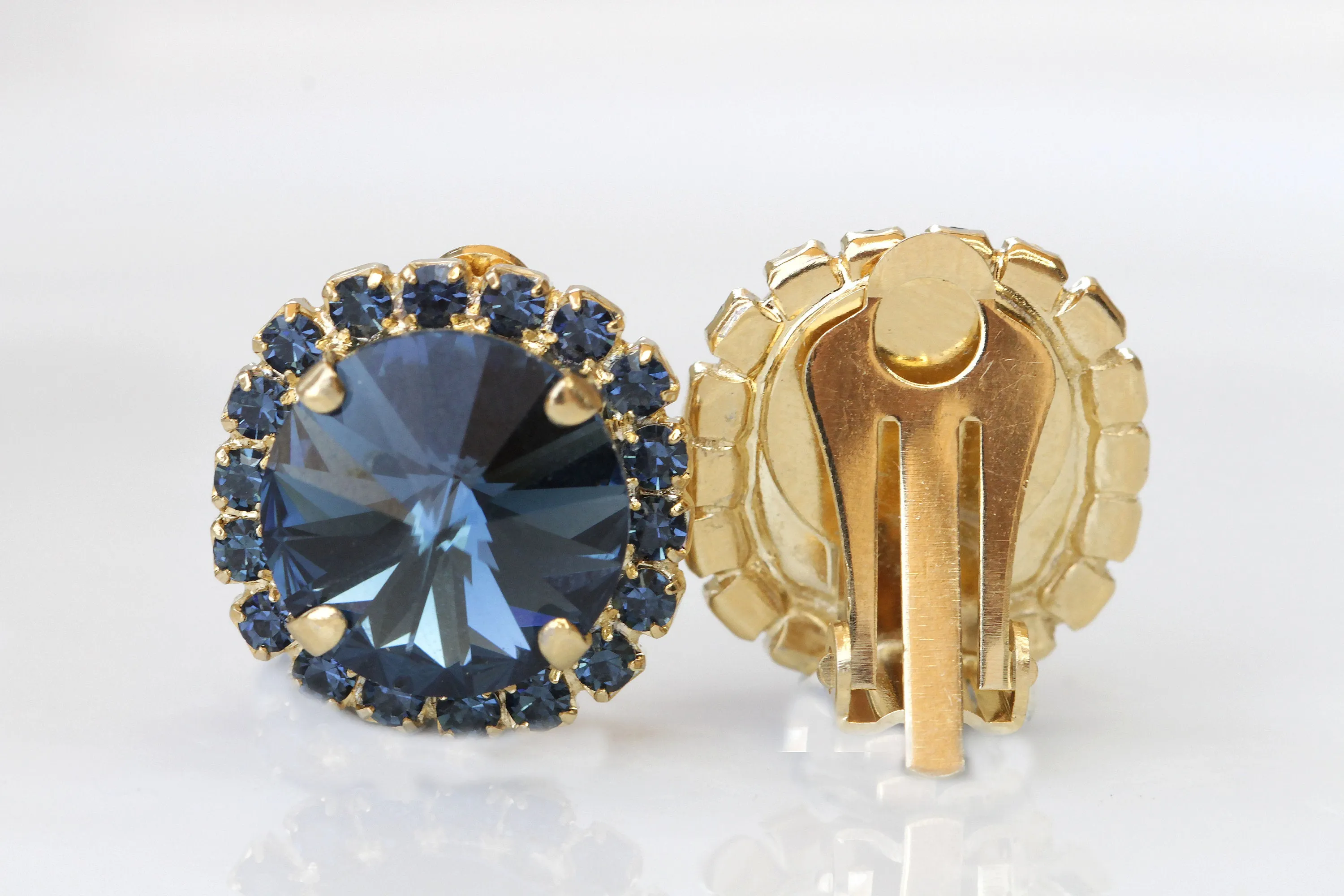 BLUE NAVY Clip On EARRINGS