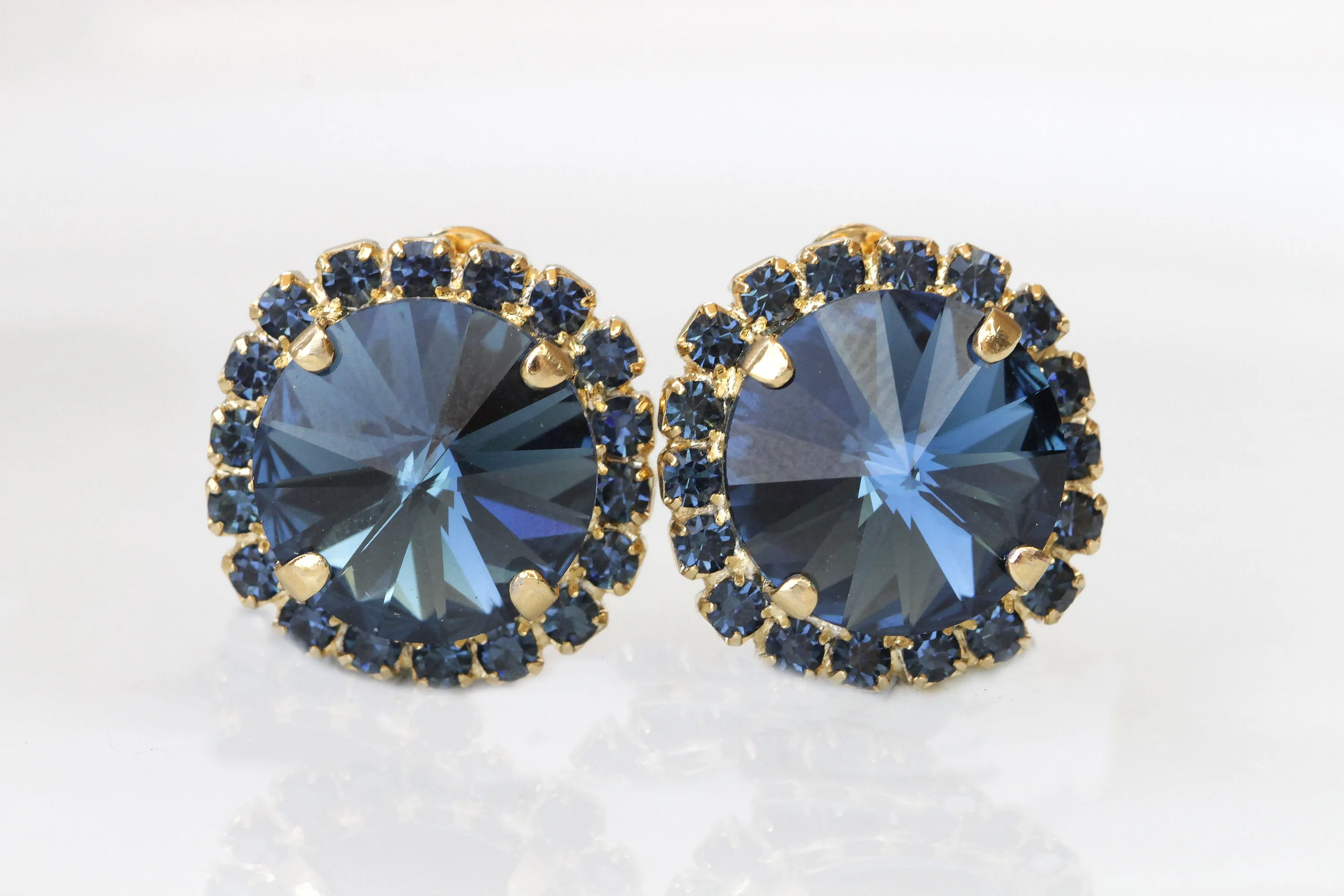 BLUE NAVY Clip On EARRINGS