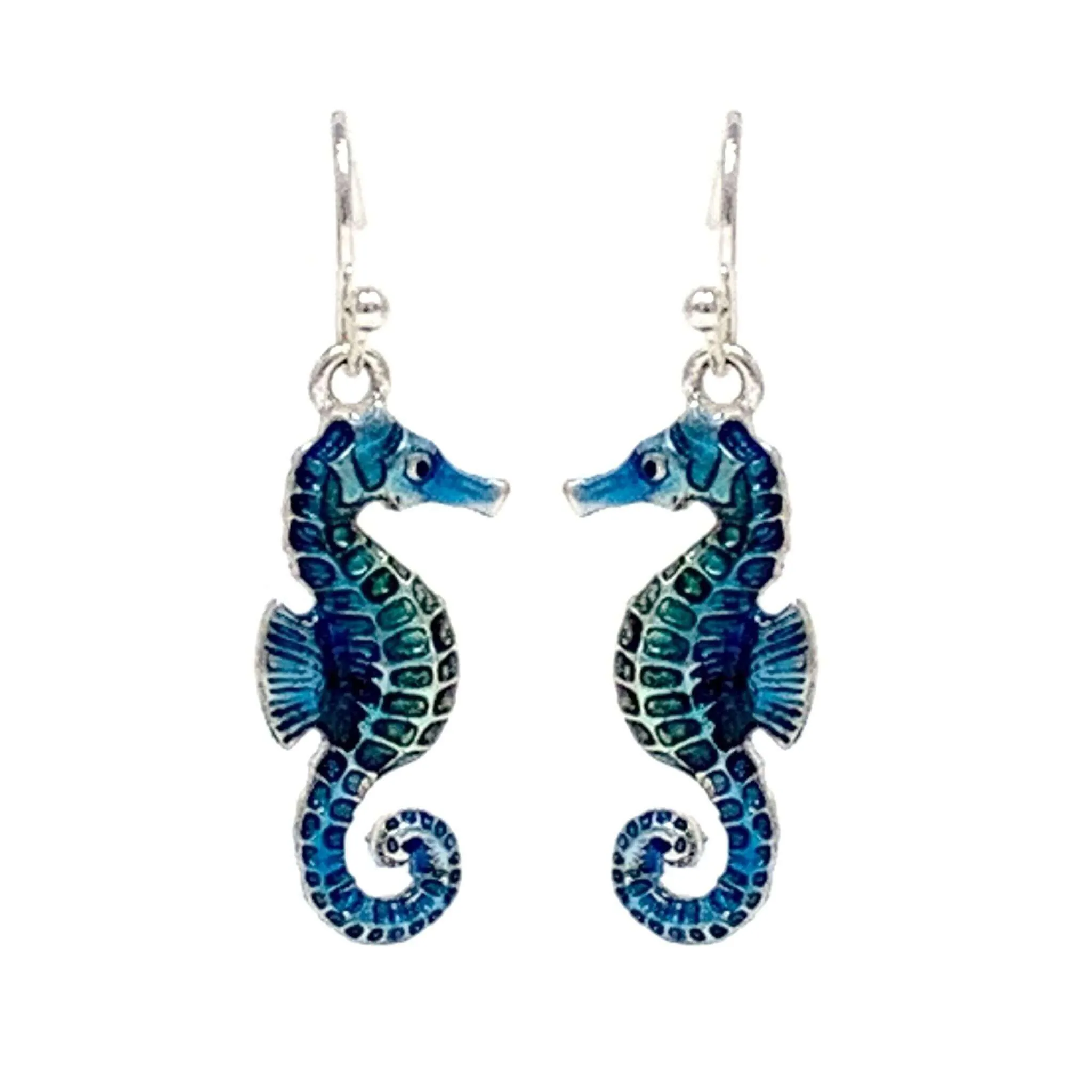 Blue Seahorse Earrings